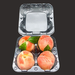 零售易新款高档对折四个装苹果桃子水果包装盒子定制生产